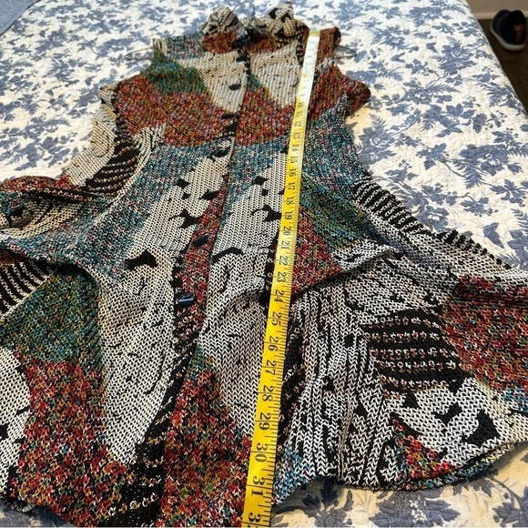 IC by Connie K Tunic Vest Loose Knit Multicolor Longline Sleeveless Gray Size S - Picture 11 of 11